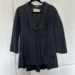 Sweetface (8) Black Avant Garde Swing Jacket- Embroidered, Lagenlook, Minimalist